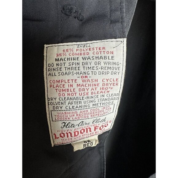 Vintage London Fog Mens Blue Overcoat Maincoat Trenchcoat Size 42 Regular - Picture 5 of 8